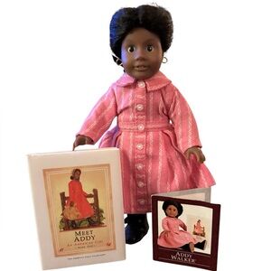 American Girl Mini Addy with her 3” Addy book.